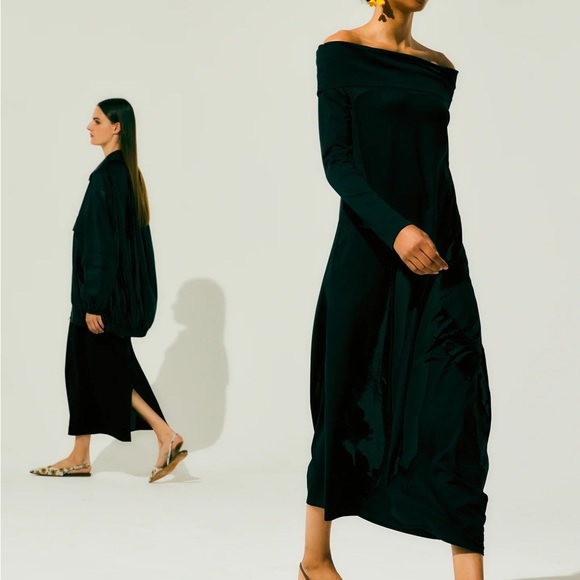 Tibi / Off The Shoulder T-Shirt Dress Black size 2 - Picture 12 of 12